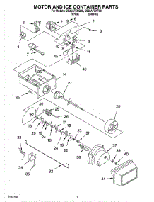 05 - Motor And Ice Container parts for Whirlpool Refrigerator CS25AFXKQ00 from AppliancePartsPros.com