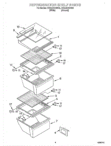 03 - Refrigerator Shelf parts for Whirlpool Refrigerator CS22AEXHW00 from AppliancePartsPros.com