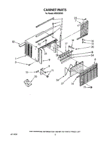 04 - Cabinet parts for Whirlpool Air Conditioner AR0500XW3 from AppliancePartsPros.com