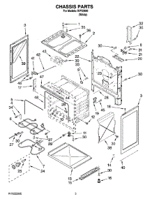 03 - Chassis Parts parts for Whirlpool Range IVP33800 from AppliancePartsPros.com