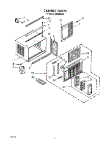 03 - Cabinet parts for Whirlpool Air Conditioner ACX082XZ0 from AppliancePartsPros.com