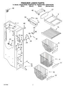 04 - Freezer Liner parts for Whirlpool Refrigerator 7GS6SHAXKS00 from AppliancePartsPros.com