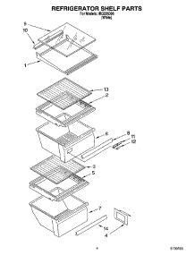 03 - Refrigerator Shelf Parts parts for Whirlpool Refrigerator IRQ226300 from AppliancePartsPros.com