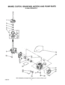 09 - Brake, Clutch, Gearcase, Motor And Pump parts for Kitchenaid Washer KAWE960WAL1 from AppliancePartsPros.com