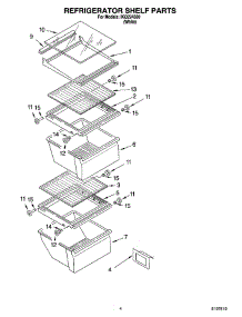 03 - Refrigerator Shelf Parts parts for Whirlpool Refrigerator IKQ224300 from AppliancePartsPros.com