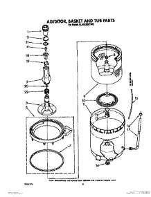 04 - Agitator, Basket And Tub parts for Whirlpool Washer 6LA9320XTW0 from AppliancePartsPros.com