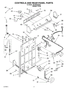 02 - Controls And Rear Panel parts for Whirlpool Washer 7MLSR6332KQ1 from AppliancePartsPros.com
