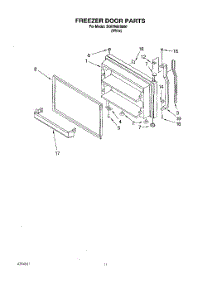06 - Freezer Door, Lit / Optional parts for Whirlpool Refrigerator 3XKVN515000 from AppliancePartsPros.com