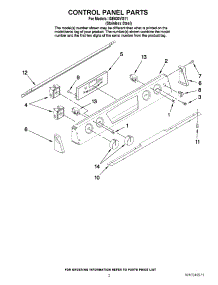02 - Control Panel Parts parts for Whirlpool Range ISE630VS11 from AppliancePartsPros.com