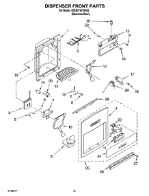 12 - Dispenser And Front Parts parts for Kitchenaid Refrigerator KBUDT4270A02 from AppliancePartsPros.com
