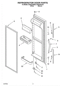 06 - Refrigerator Door parts for Whirlpool Refrigerator CS25AFXKQ00 from AppliancePartsPros.com