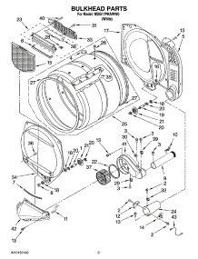 03 - Bulkhead Parts parts for Whirlpool Dryer MDG17PRAWW0 from AppliancePartsPros.com