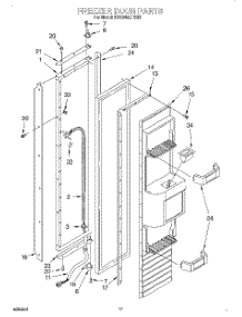 12 - Freezer Door parts for Kitchenaid Refrigerator KSSS48QDX03 from AppliancePartsPros.com