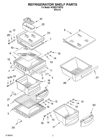 04 - Refrigerator Shelf parts for Whirlpool Refrigerator 4KSRS27CHT02 from AppliancePartsPros.com