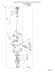 08 - Brake And Drive Tube Parts parts for Whirlpool Washer IJ46001 from AppliancePartsPros.com