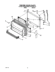 08 - Freezer Door parts for Kitchenaid Refrigerator KTRC20KXAL20 from AppliancePartsPros.com