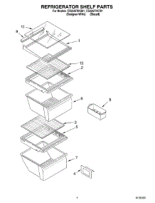 03 - Refrigerator Shelf parts for Whirlpool Refrigerator CS22AFXKQ01 from AppliancePartsPros.com