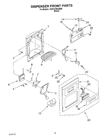 08 - Dispenser Front parts for Whirlpool Refrigerator 3XEC5THGKB00 from AppliancePartsPros.com