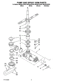 04 - Pump And Spray Arm Parts parts for Maytag Dishwasher MDB3601BWB0 from AppliancePartsPros.com