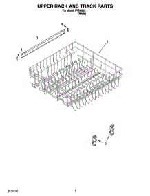 09 - Upper Rack And Track Parts parts for Whirlpool Dishwasher IPU98662 from AppliancePartsPros.com