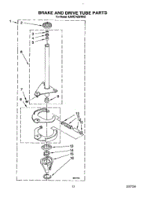 11 - Brake And Drive Tube parts for Kitchenaid Washer KAWE742WAL3 from AppliancePartsPros.com