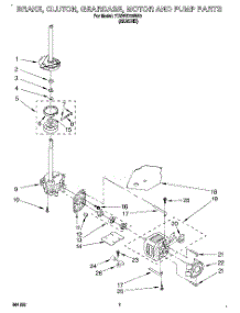 05 - Brake, Clutch, Gearcase, Motor & Pump parts for Whirlpool Washer 7TAWS700BN0 from AppliancePartsPros.com