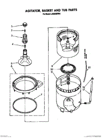 04 - Agitator, Basket And Tube parts for Whirlpool Washer LA5599XPW4 from AppliancePartsPros.com