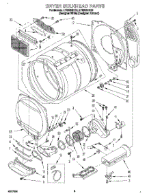 04 - Dryer Bulkhead parts for Whirlpool Washer Dryer Combo LTE6234DQ0 from AppliancePartsPros.com