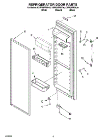 06 - Refrigerator Door Parts parts for Kitchenaid Refrigerator KSRF25FRBT00 from AppliancePartsPros.com