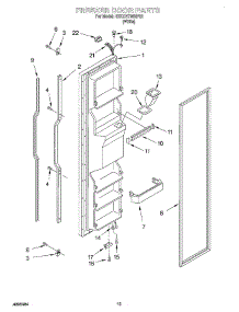 08 - Freezer Door parts for Whirlpool Refrigerator 3XKGN7050F02 from AppliancePartsPros.com