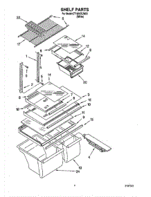 03 - Shelf parts for Whirlpool Refrigerator CT18AKXJW01 from AppliancePartsPros.com