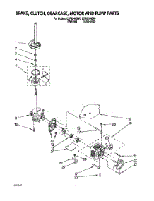 05 - Brake, Clutch, Gearcase, Motor & Pump parts for Whirlpool Washer LSR8244BN0 from AppliancePartsPros.com