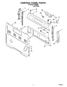 02 - Control Panel Parts parts for Whirlpool Range IRP85801 from AppliancePartsPros.com