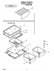 05 - Shelf Parts, Optional Parts parts for Whirlpool Refrigerator CR18PKXRS00 from AppliancePartsPros.com
