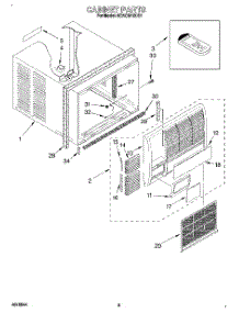 03 - Cabinet parts for Whirlpool Air Conditioner 8CACM10DD1 from AppliancePartsPros.com