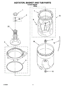 03 - Agitator, Basket And Tub Parts parts for Whirlpool Washer IM41000 from AppliancePartsPros.com