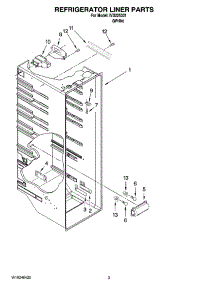 02 - Refrigerator Liner Parts parts for Whirlpool Refrigerator IVS225301 from AppliancePartsPros.com