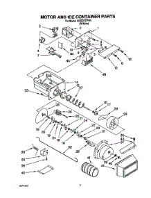 05 - Motor And Ice Container parts for Whirlpool Refrigerator 3XRZ2727FI01 from AppliancePartsPros.com