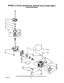 07 - Brake, Clutch, Gearcase, Motor And Pump parts for Kitchenaid Washer KAWE742WAL2 from AppliancePartsPros.com