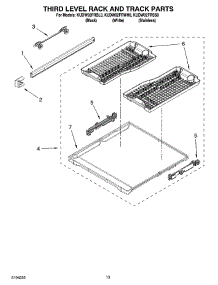 10 - Third Level Rack And Track Parts parts for Kitchenaid Dishwasher KUDW02FRWH0 from AppliancePartsPros.com