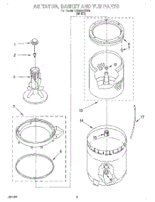 03 - Agitator, Basket And Tub parts for Whirlpool Washer LBR4221EW0 from AppliancePartsPros.com