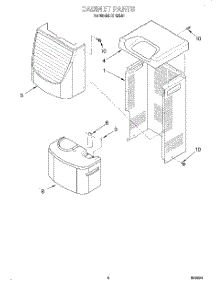 04 - Cabinet parts for Whirlpool Dehumidifier DH25J0 from AppliancePartsPros.com