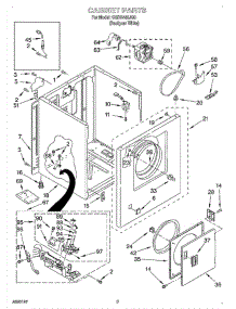 02 - Cabinet parts for Whirlpool Dryer CGDX463JQ0 from AppliancePartsPros.com