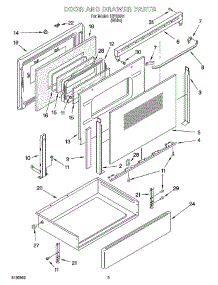 03 - Door And Drawer Parts parts for Whirlpool Range IHP33801 from AppliancePartsPros.com