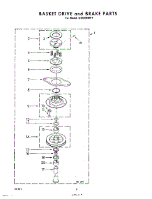 07 - Basket Drive And Brake parts for Whirlpool Washer LHB3000W1 from AppliancePartsPros.com