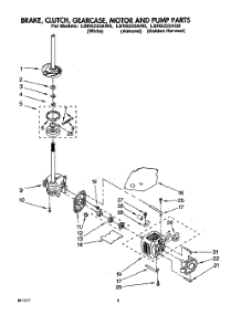 06 - Brake, Clutch, Gearcase, Motor And Pump parts for Whirlpool Washer LBR6233AG0 from AppliancePartsPros.com