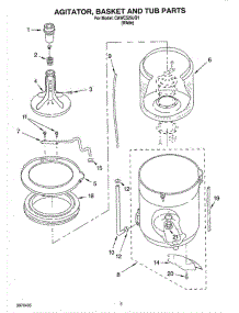 03 - Agitator, Basket And Tub Parts parts for Whirlpool Washer CAWC529JQ1 from AppliancePartsPros.com