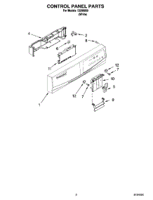 02 - Control Panel Parts parts for Whirlpool Dishwasher ISU98660 from AppliancePartsPros.com