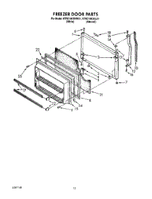 07 - Freezer Door parts for Kitchenaid Refrigerator KTRC18KXAL01 from AppliancePartsPros.com