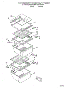 03 - Refrigerator Shelf parts for Whirlpool Refrigerator CS22AEXHN01 from AppliancePartsPros.com